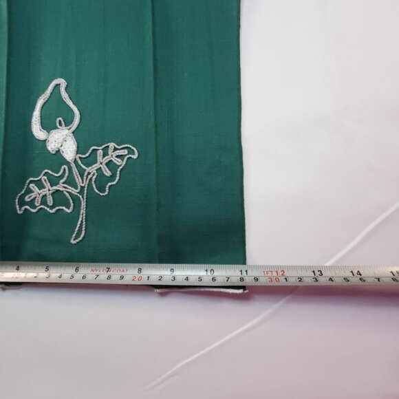 Vintage Calla lily flower Linen Embroidered Tea Towels Yellow & Green Set Of 2 - Picture 6 of 10